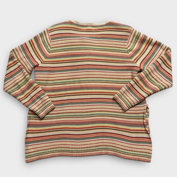 Coldwater Creek Vintage Red and Orange Crew Neck Sweater - Picture 3 of 8